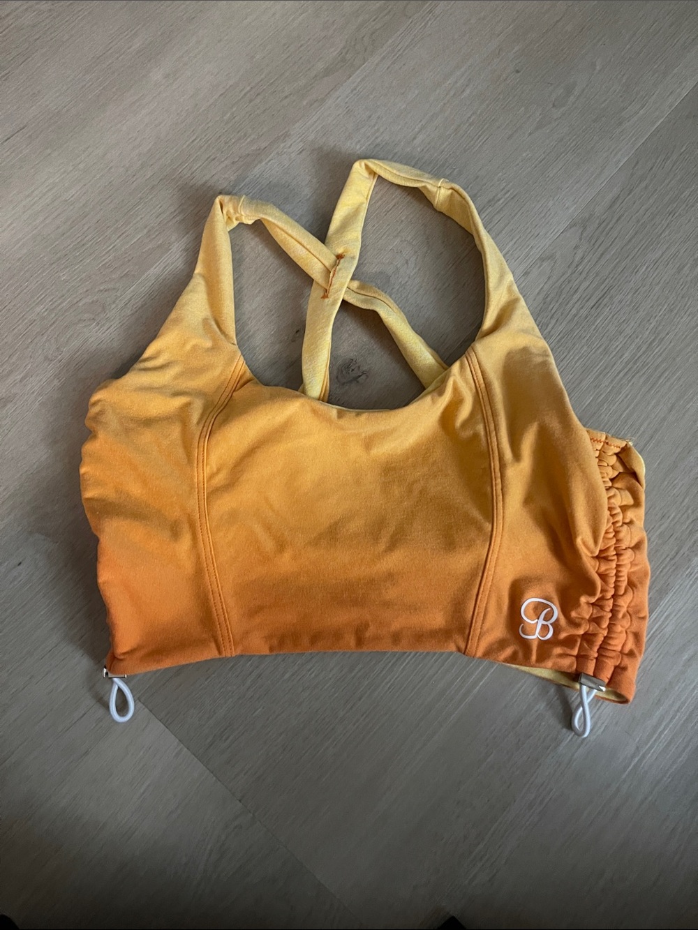 Bombshell Sportswear Orange Adjustable Scoop Sports Bra - Picture 4 of 5